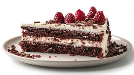 black forest cake on white background