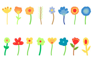 Flower icon set. Botanical Vector