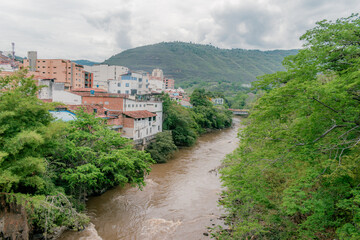 landscape of the Fonce River as it passes through the city of San Gil