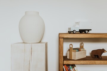 Aesthetic kids room background, natural home decor