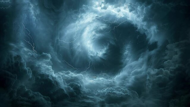 looping video animation of cloudy weather and lightning