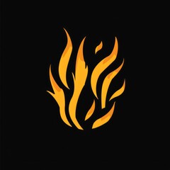 fire flame round logo design illustration