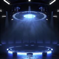 space technology ring indoor stage background science fiction channel