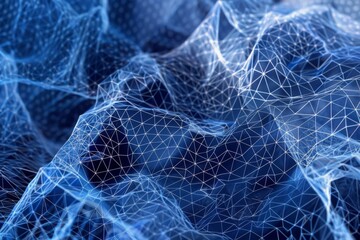 Obraz premium wireframe blue polygon background 