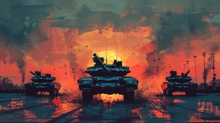 USA Military Tanks in Graphic Design: A Generative AI Masterpiece