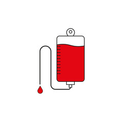 Blood donation bag vector icon. Medical transfusion concept illustration.
