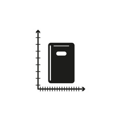 Door height measurement icon. Entrance sizing illustration with vertical and horizontal rulers. Construction and architecture concept. Vector illustration. EPS 10.
