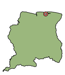 Suriname Map Illustration