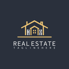 HX monogram logo for real estate with home shape creative design.