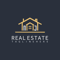 NJ monogram logo for real estate with home shape creative design.
