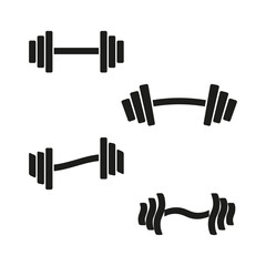 Barbell set Vector illustration. Different weights and sizes. Gym equipment collection. Strength training theme.