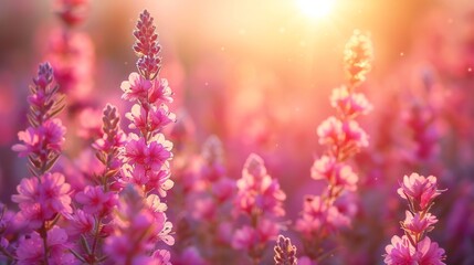 Obraz premium Bright pollen on a lively flower meadow, bright sun, diverse colors, AI Generative