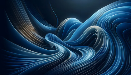 an intricate play of flowing waves rendered in various shades of blue, creating a mesmerizing visual effect, is perfect for a backdrop that combines modern design with a soothing, natural flow.