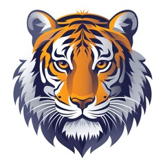 tiger head logo design, white background