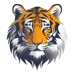 tiger head logo design, white background