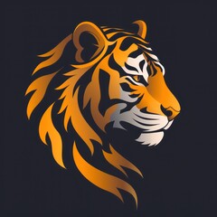 tiger head logo design, white background