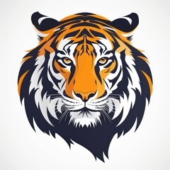 tiger head logo design, white background