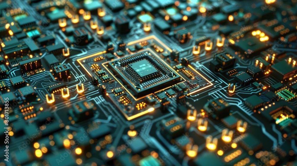 Poster the image shows a close-up of a computer chip