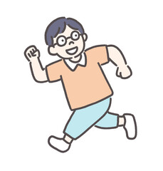 走る元気なこどものイラスト