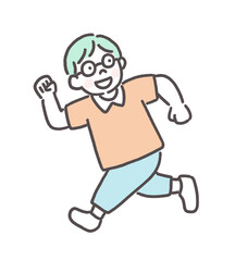 走る元気なこどものイラスト