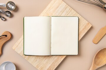 Cookbook journal, chef’s essential with blank space