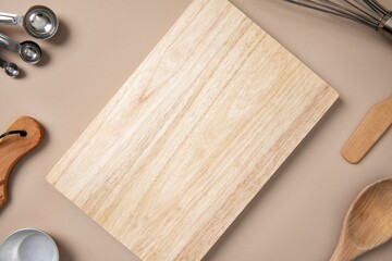 Cutting board, baking product backdrop with design space