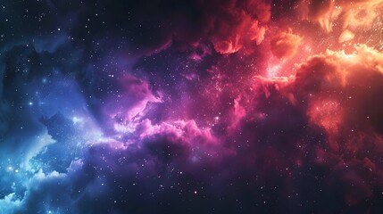 Obraz premium Vibrant and colorful galaxy cosmic space with a bright abstract universe background dotted with many twinkling stars and decorative galaxies, creating a vivid nebula ambiance.