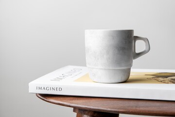White ceramic mug, minimal product with design space