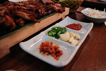 마늘 고추 된장 무말랭이