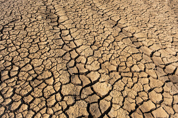 Dry cracked desert. The global shortage of water on the planet. Global warming.