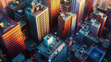 beautiful and majestic city buildings seen from above