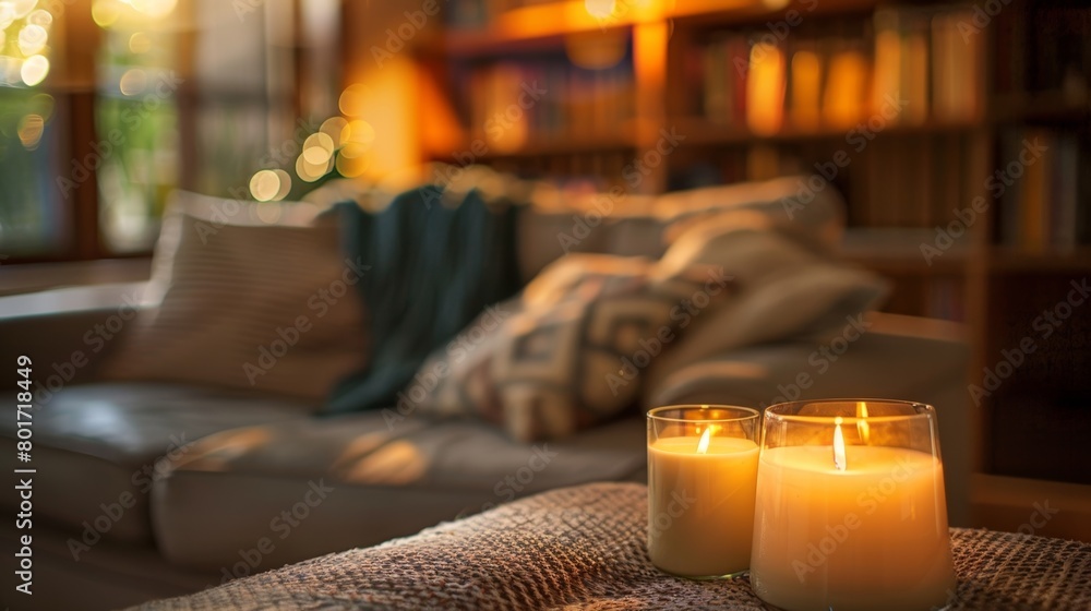 Aufkleber the warm and inviting atmosphere of the reading corner is further enhanced by the soft glow of the c