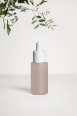 Serum dropper bottle, beauty product packaging with design space