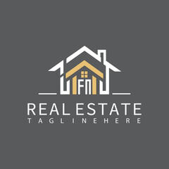 FN initial monogram logo real estate style design vector.