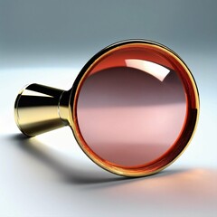 Magnifying glass 3d image, white background