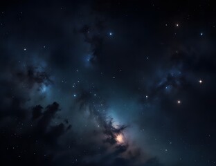 Night sky with stars and galaxy in outer space, universe background.Generative AI