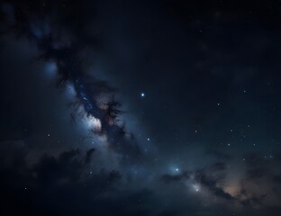 Night sky with stars and galaxy in outer space, universe background.Generative AI