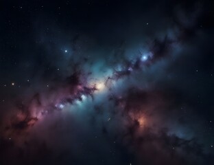 Fototapeta premium Night sky with stars and galaxy in outer space, universe background.Generative AI