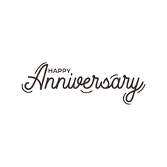 Happy Anniversary calligraphy hand lettering Vector template on white background 
