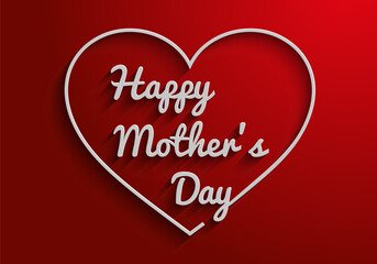valentine day card with heart mother day