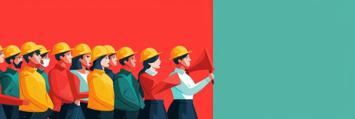 Fototapeta premium International Workers' Day background with copy space area on side for text. Construction and manufacturing tools. Labor Day