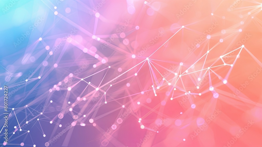 Aufkleber vibrant abstract network on colorful background - a vivid representation of abstract lines connectin