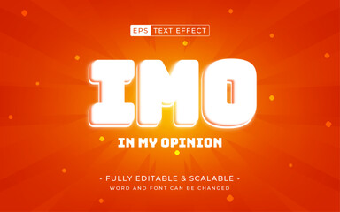 editable 3d in my opinion text effect. IMO comic expression