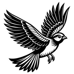           Flying bird logo icon silhouette vector illustration.
