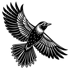           Flying bird logo icon silhouette vector illustration.
