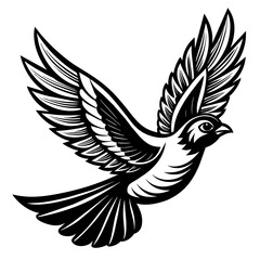           Flying bird logo icon silhouette vector illustration.
