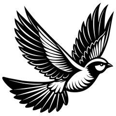           Flying bird logo icon silhouette vector illustration.
