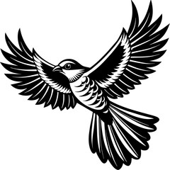           Flying bird logo icon silhouette vector illustration.
