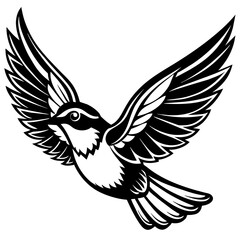           Flying bird logo icon silhouette vector illustration.
