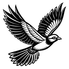 Obraz premium Flying bird logo icon silhouette vector illustration. 